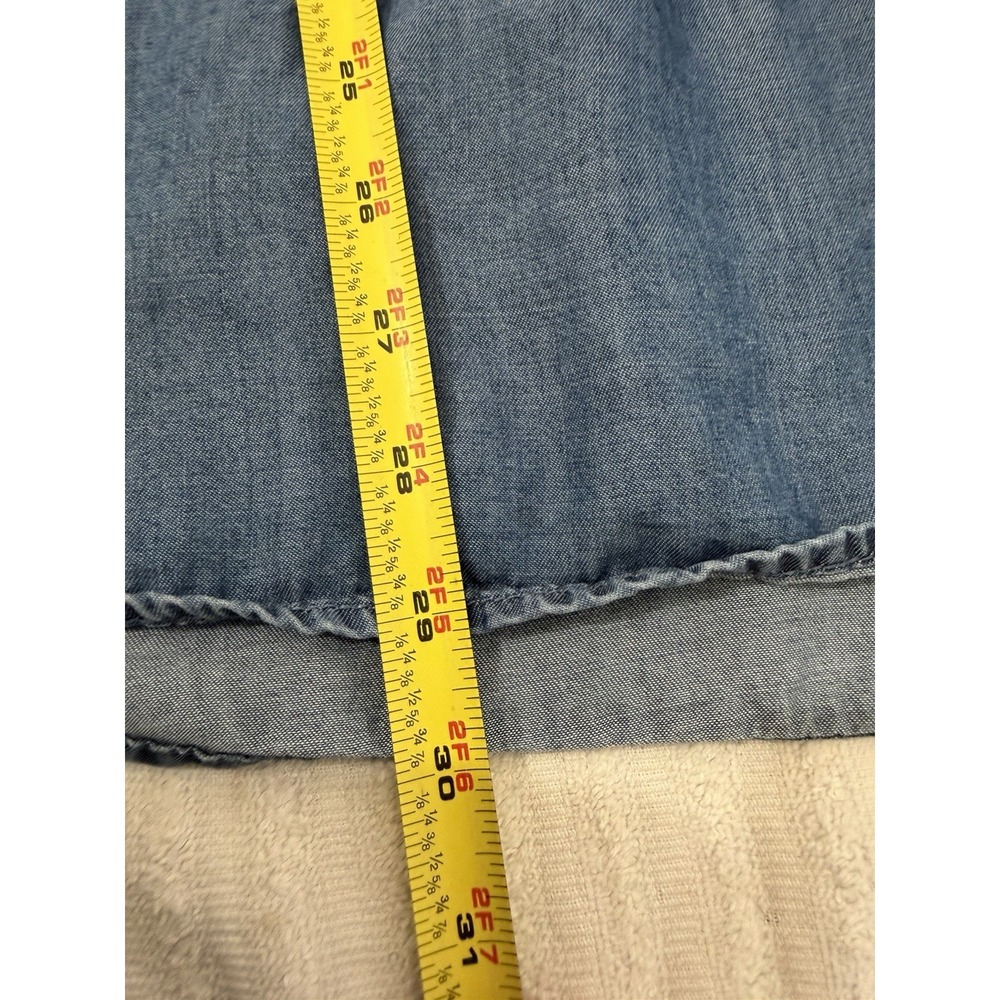Terra & Sky Chambray Top 1X Lyocell Button Front Sleeveless Blue Casual Everyday - Picture 9 of 13